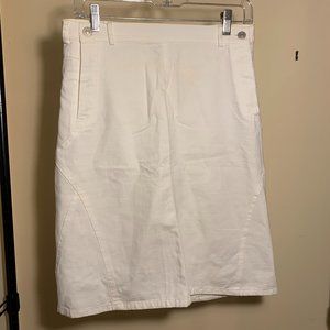 White Chaiken skirt with side buttons